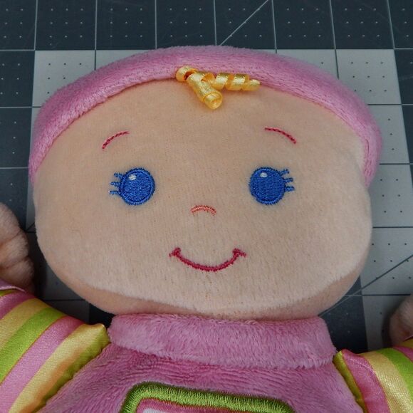 Fisher Price 2008 Brilliant Basics Babys 1st Pink Plush Rattle Doll Lovey - Picture 6 of 8